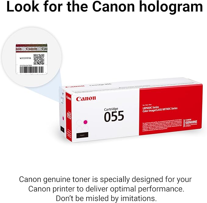 Canon Genuine 055 Magenta Toner Cartridge Compatible with LBP664Cdw, MF741Cdw, MF743Cdw, MF745Cdw, MF746Cdw