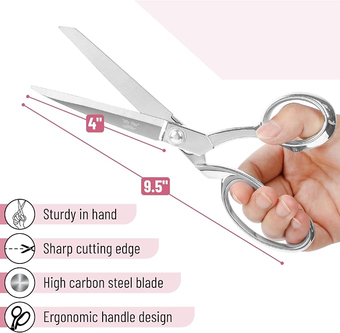 Mr. Pen- Metal Fabric Scissors, 9.5 inch, Silver Premium Tailor Scissors | Fabric Shears