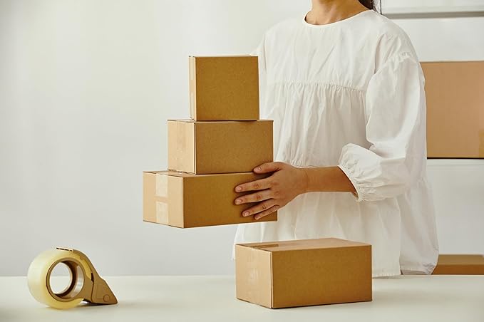 25 Packs Small Shipping Boxes 4X4X4 Inches, Kraft Corrugated Cardboard Boxes, For Small Business, Easy Assemble For Mailing, Moving, Packing And Storing