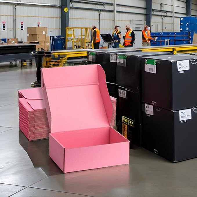 Small Shipping Boxes 12x9x4 Inches – Pink Corrugated Cardboard Boxes (20-Pack) for Mailing, Packing, Small Business & Gift Packaging - Recyclable & Sturdy