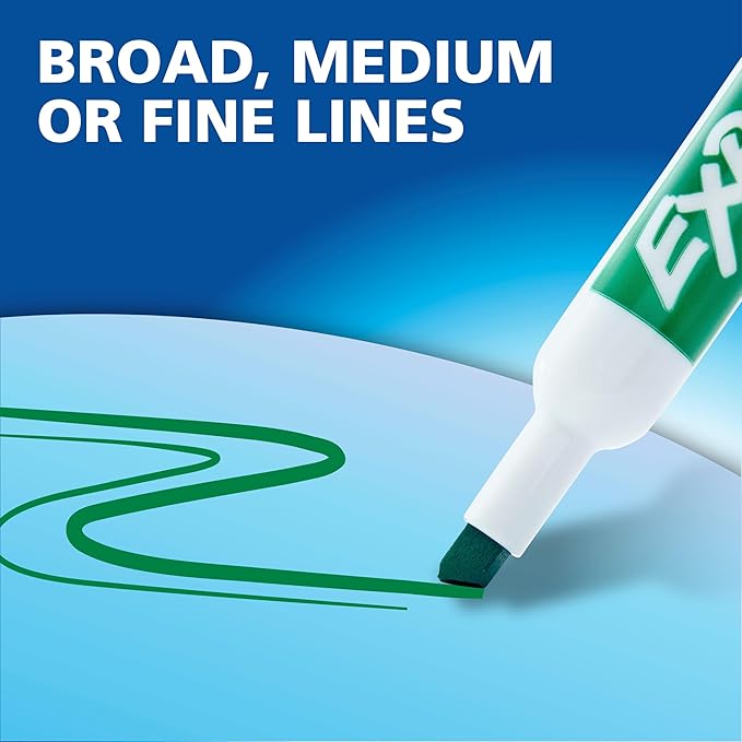 EXPO Dry Erase Markers, Low Odor Ink, Assorted Colors, Chisel Tip, 36 Count