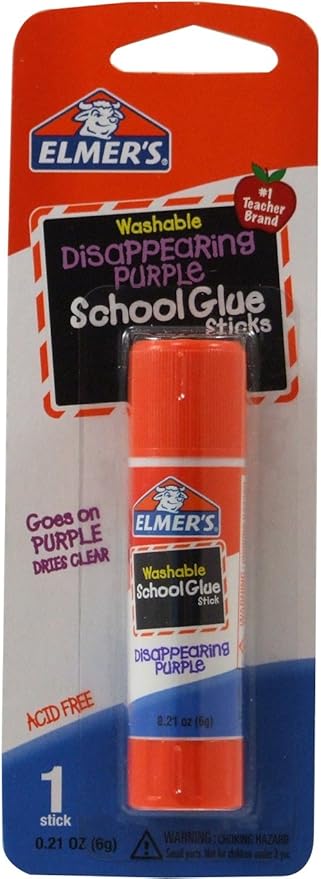 Elmer's Disappearing Purple Glue Stick, 0.21 oz