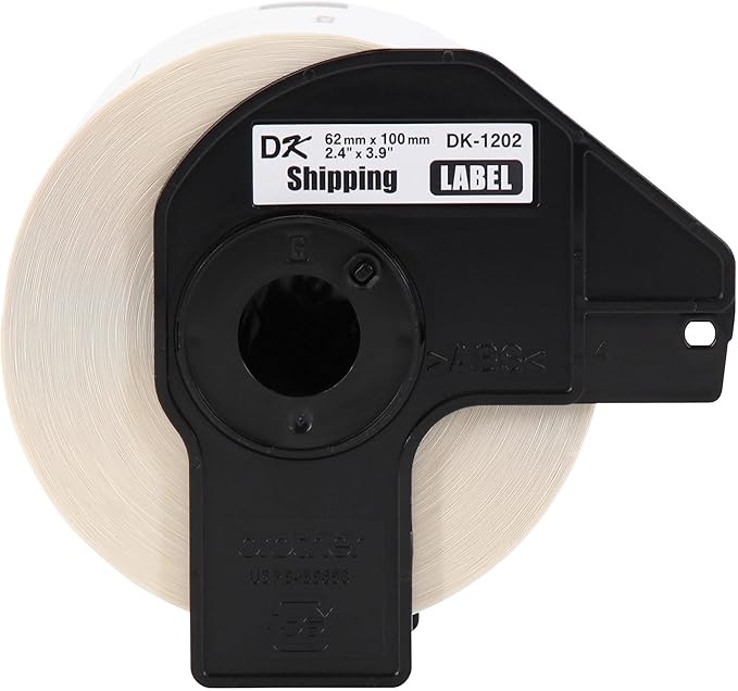 Brother Genuine DK-1202 Die-Cut Shipping Paper Labels, Long Lasting Reliability, 300 Labels Per Roll, (1) Roll per Box