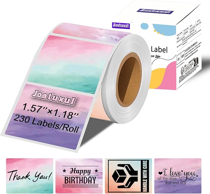 Thermal Labels, Compatible with T50M Pro/M110/M100/M220 Label Maker and Other 4x6 Thermal Printers for Shipping Barcode & Custom Stickers, Gradient Purple, 1.57×1.18 inch
