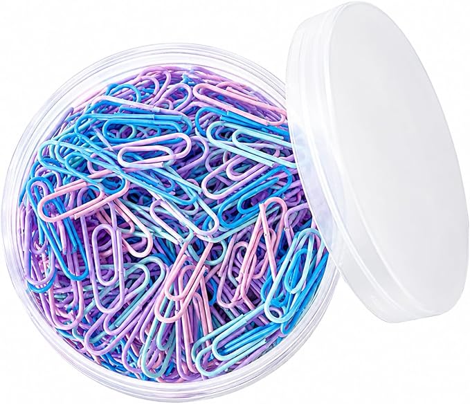 Colored Paper Clips, 500 Count, Strong Hold, 28mm, Assorted Colors | Smooth Coated Metal, Color-Coded Organization, Boxed for Easy Organization, Office, School & Home Use