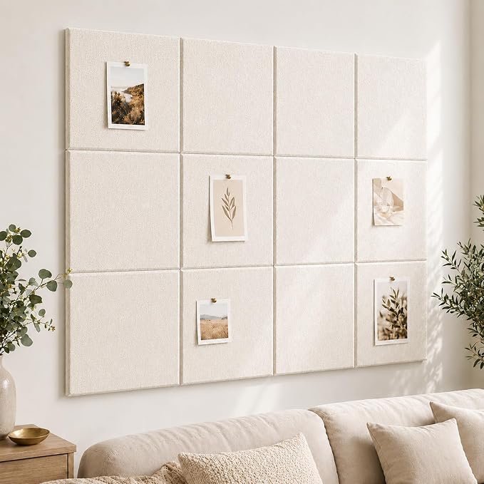 Felt Bulletin Board Tiles, Cork Board Alternative, 48 x 36 in | 0.35 in modular felt wall tiles for notes, photos, schedules, reminders in offices, classrooms, home & office workspace