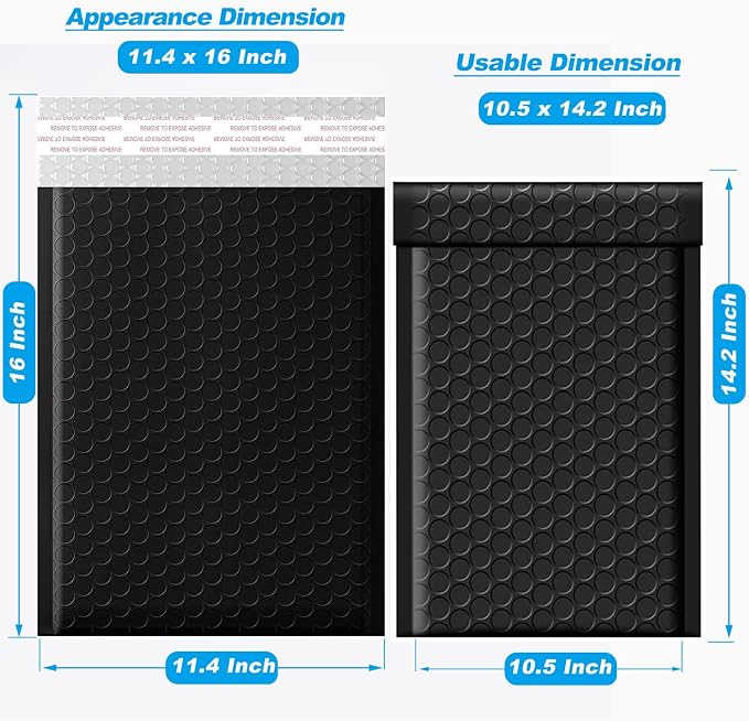 Bubble Mailers 10.5 x 16 Inch 500 Pack, Waterproof & Tear-Proof Padded Envelopes, Self Seal Bubble Envelopes for packaging for small business, Jewelry, Makeup, Books, Clothing & More