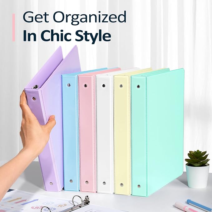 BinderX 3 Ring Binder 1.5 Inch, 1.5" Clear View Binder, Light Blue, Letter | Extra Durable, PVC-Free, Customizable, Interior Pockets, 325-Sheet Capacity, Eco-Friendly, Reinforced Hinge, School, Office
