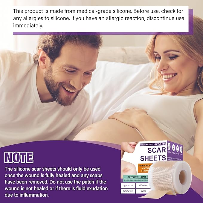 Silicone Scar Sheets,Silicone Scar Tape,Silicone Scar Removal Strips for Surgical,C-Section,Tummy Tuck,Keloid Scars (1.6"X 120" Roll-3M) Keloid Bump Removal