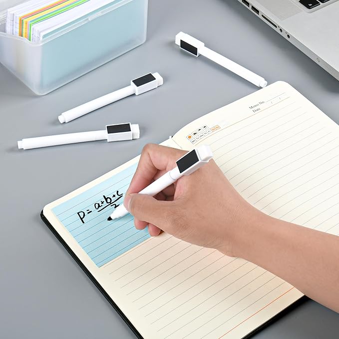 5 Pcs Black Dry Erase Markers Magnetic Dry Erase Marker with Eraser Cap Mini Dry Erase Markers for Whiteboard (5)