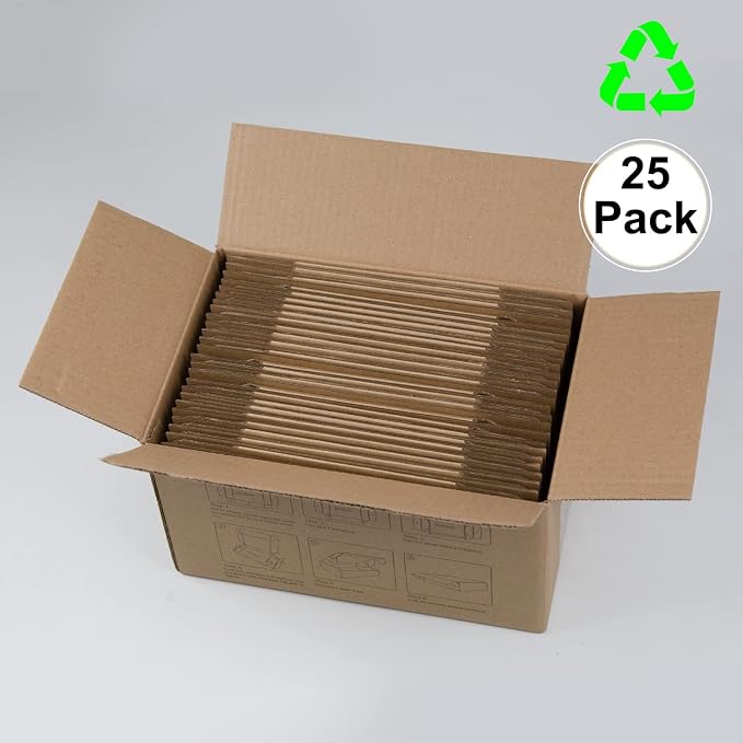 6x4x2 Inches Shipping Boxes Pack of 25, Brown Corrugated Cardboard Boxes for Small Bussiness