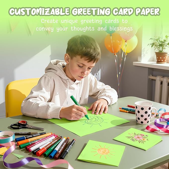 40 Sheets Green Cardstock 8.5 x 11, Green Card Stock Paper, Cardstock Printer Paper 8.5 x 11, 200 GSM Green Construction Paper, Heavy Card Stock for DIY Cards, Invitations, Greeting Cards