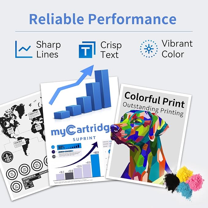 myCartridge SUPRINT Compatible 206A Toner Cartridges for HP 206A, 4 PK | Latest Chip Compatible with HP Color LaserJet Pro M255dw MFP M283fdw M283cdw M283fdn Printer for Office Use BCMY-W2110A