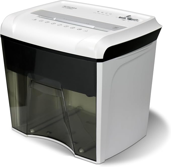 Aurora Desktop Style High-Security Anti-Jam 12-Sheet Micro-Cut Paper and CD/Credit Card/Junk Mail Shredder with 1.8 Gallon Pullout Basket/Security Level P-4