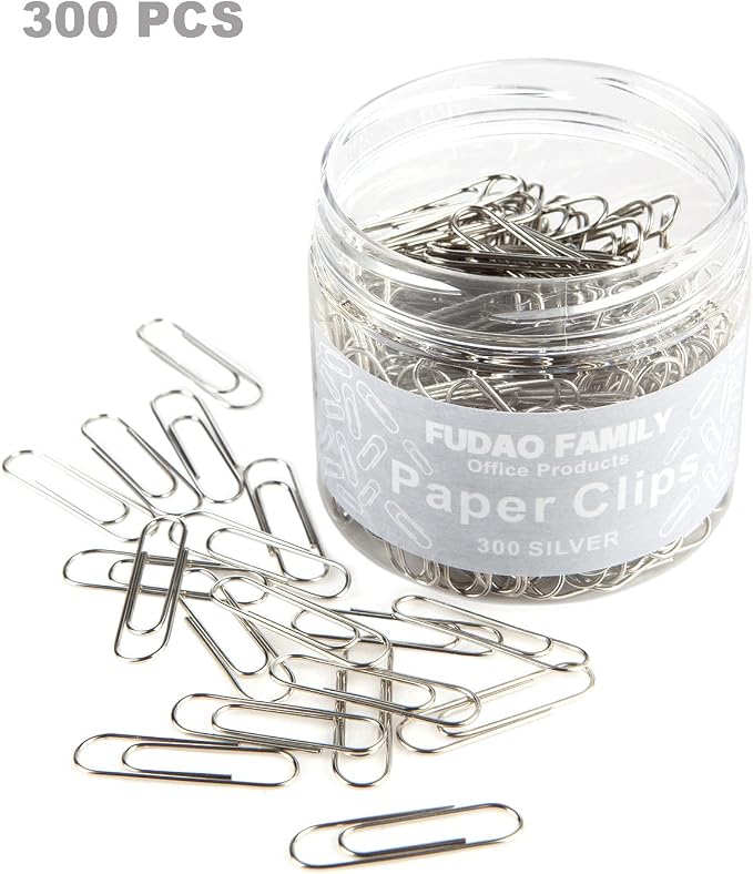 Small Paper Clips, 1.1 Inch Paper Clip, 300 pcs Paperclips (Small, Silver) (Pack of 2)