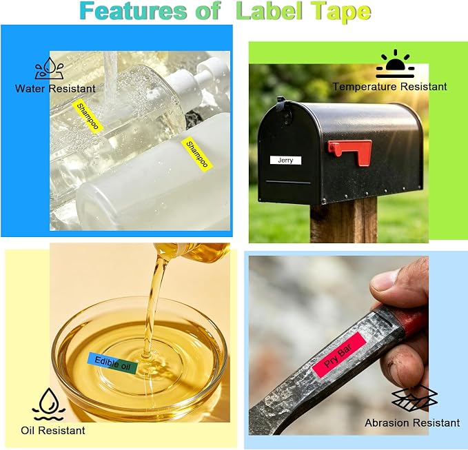 5-Pack Label Maker Refills 1/2" x 23' Compatible with DYMO D1 Label Tape | 45013 45016 45017 45018 45019 MultiColor Replacement for dymo LabelManager 160 280 210D 360D 420P Easy Peel No Residue