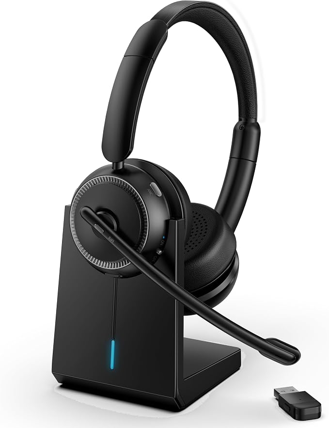 Angteela Wireless Headset, Bluetooth 5.4 Headset with Microphone, Wireless Headphones for Cell Phones/Computer/Laptop