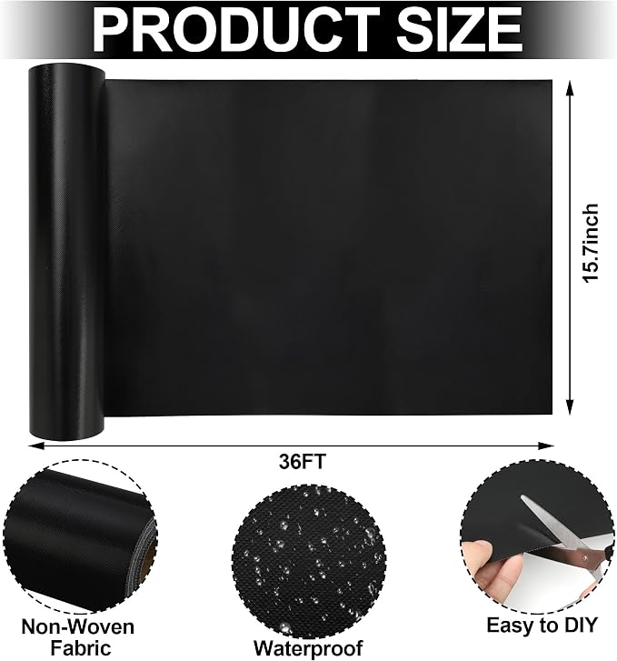 Black Bulletin Board Roll 15.7 in x 36 ft Reusable Non-Woven Fabric Background Roll for Classroom Fade Resistant Waterproof Erasable Black Bulletin Board Decor for School Office Arts Crafts Wall Decor