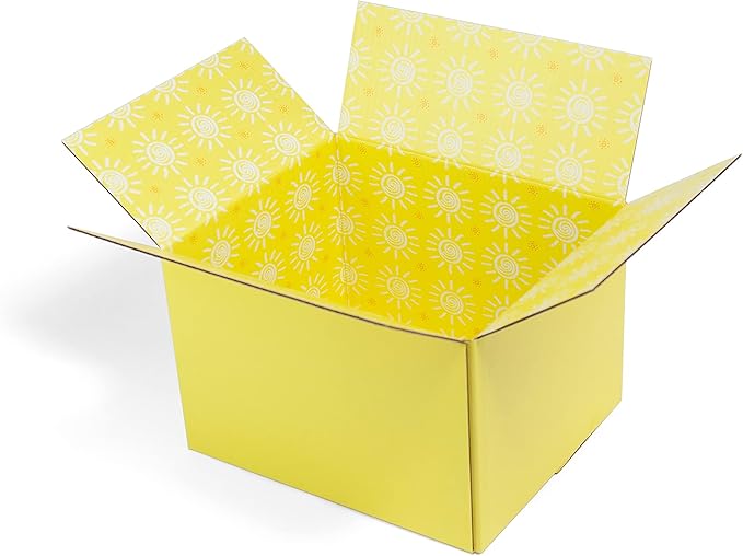 Great Papers! GiftIn Corrugated Shipping Box, Sunshine Design, Care Package, for Gifts, Small Business, Weddings, and Classroom, 2 Pack (2022025)