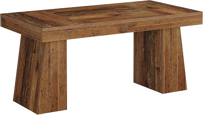 Tribesigns 55" Executive Desk, Wooden Office Desk with Double Pedestal, Modern Simple Computer Writing Table for Home Office, Mix Brown