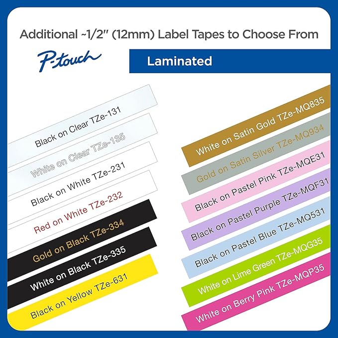 Brother Genuine P-Touch, TZe-231 10-Pack Tape (TZE23110PK) ½â€ (0.47â€) x 26.2 ft. (8m) (Pack of 10) Laminated P-Touch Tape, Black on White