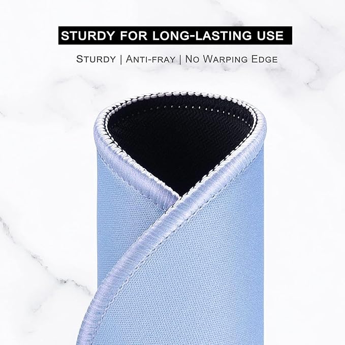 Hsurbtra Mouse Pad, Premium-Textured Small Round Mousepad 8.7 x 8.7 Inch Blue, Stitched Edge Anti-Slip Waterproof Rubber Pretty Cute Computer Mat for Office Home Gaming Laptop Men Women Kids