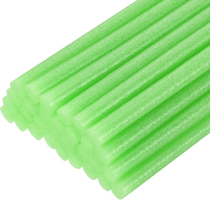uxcell 30pcs Full Size Hot Glue Gun Sticks 8-inch x 0.43-inch High Sticky Large Hot Glue Sticks for Glue Gun, Glitter Fruit Green