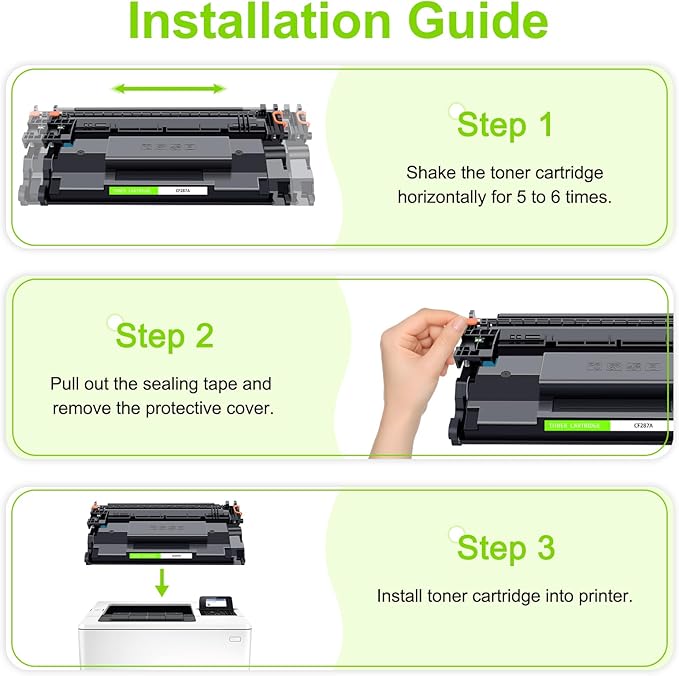 greencycle 87A CF287A Compatible Toner Cartridge Replacement for HP 87A CF287A 87X CF287X for HP LaserJet Enterprise M506 M506dn M506n M506x Pro M501 M501dn M527 M527dn Printer (Black, 2-Pack)
