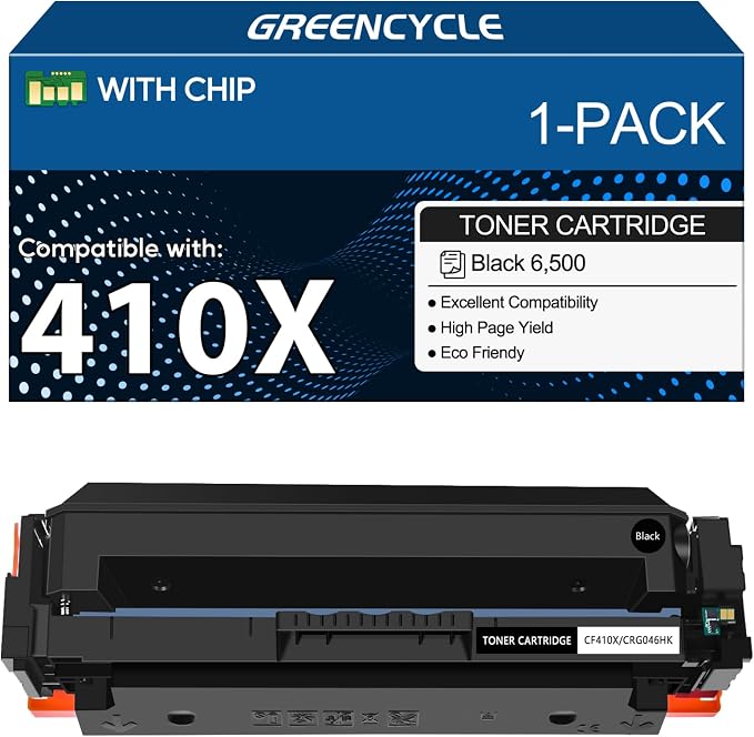 410X CF410X High Yield Black Compatible Toner Cartridge Replacement for HP 410X CF410X 410A CF410A for Color Pro MFP M477fdw M477fdn MFP M477fnw M452dw 452dn 452nw MFP M377dw Printer, 1 Pack