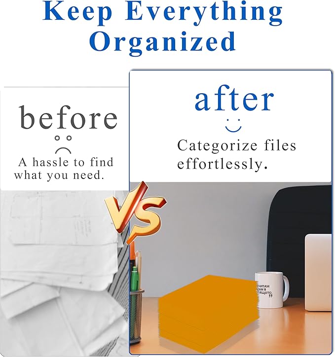 Zzrywuty File Folders with Pockets Letter Size,50-Pack Paper Folders with Card Slot,Orange Two Pocket Folders for School Students,Businessmen,Home and Office Workers