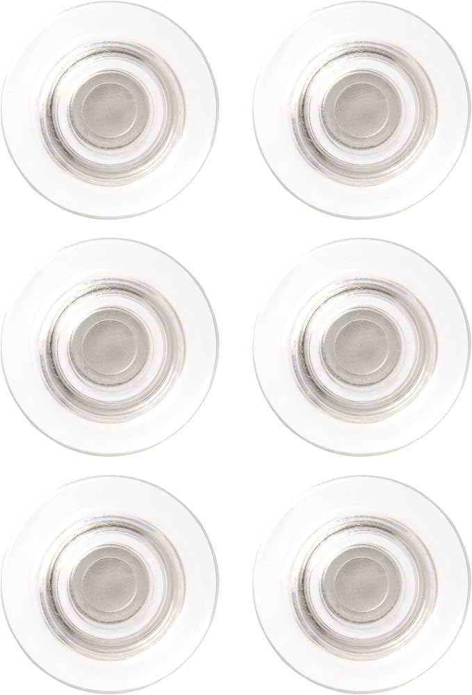 Quartet Strong Magnets for White Boards, Rare Earth Magnet for Glass Whiteboards, Clear, 6 Pack (85391)