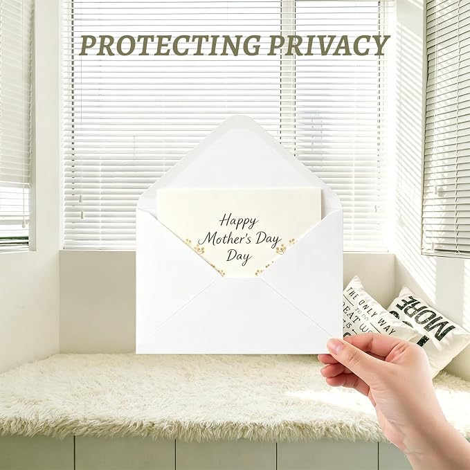 A2 Envelopes White Thick Invitation Envelopes 4.375"x5.75" 100 Pack | V-Flap Protecting Privacy,for 4x5 Photos,Cards,Wedding Graduation Birthday,Party,Announcements,Baby Shower,with Stickers