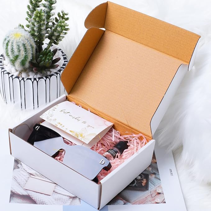 7x5x2 White Cardboard Boxes - 30 Pack Small Shipping Boxes for Business Mailing, Corrugated Packaging