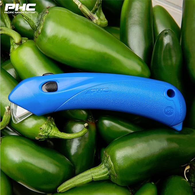 Pacific Handy Cutter RSC-432 Restaurant Safety Cutter with Auto-Locking Safety Hood, Disposable, Food-Safe NSF Certified Safety Box Cutter (Pack of 2)
