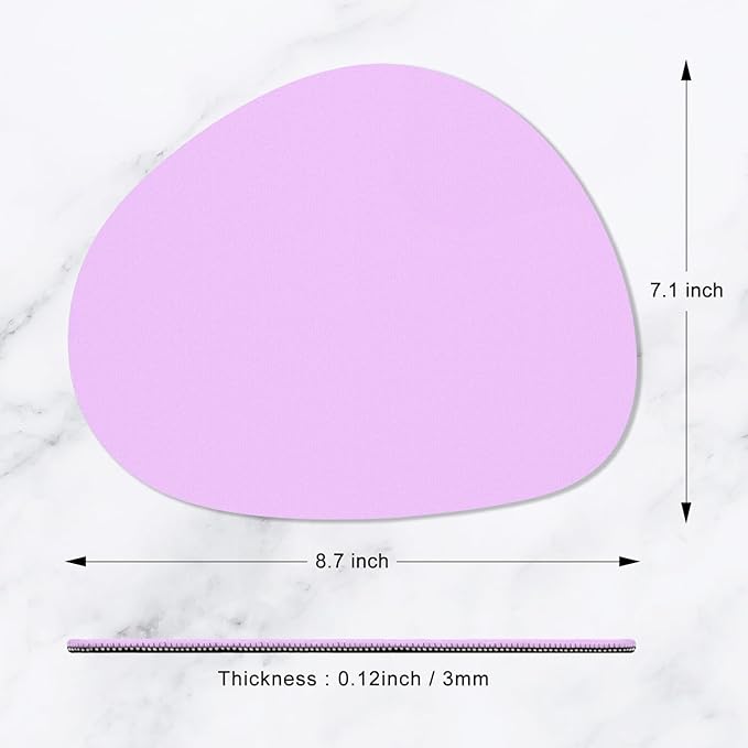 Hsurbtra Mouse Pad, Premium-Textured Small Oval Mousepad 8.7 x 7.1 Inch Purple, Thick 3 mm Anti-Slip Waterproof Rubber Pretty Cute Computer Mat for Office Home Gaming Laptop Men Women Kids