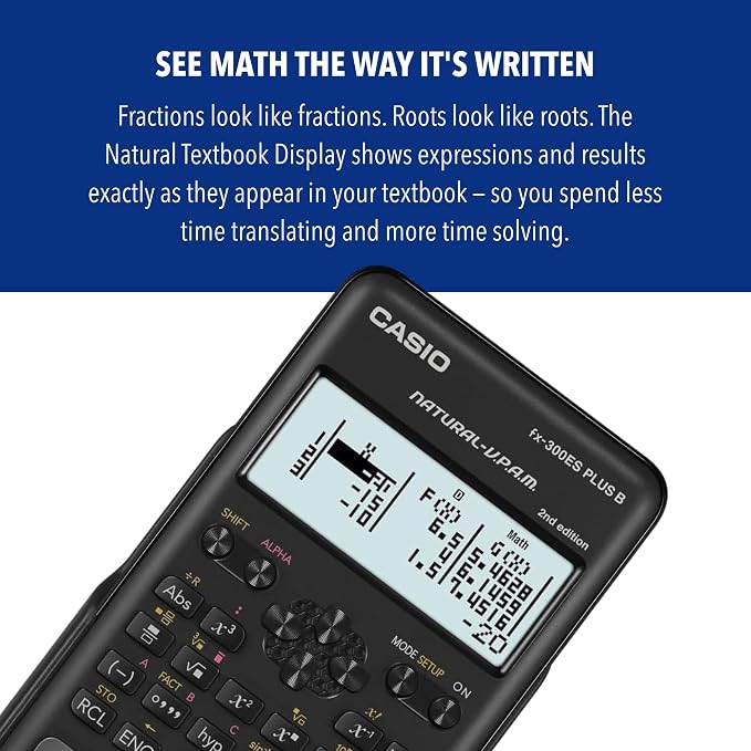 Casio FX-300ESPLSB-WAIT Scientific Calculator | Compact scientific calculator built for everyday middle and high school math coursework