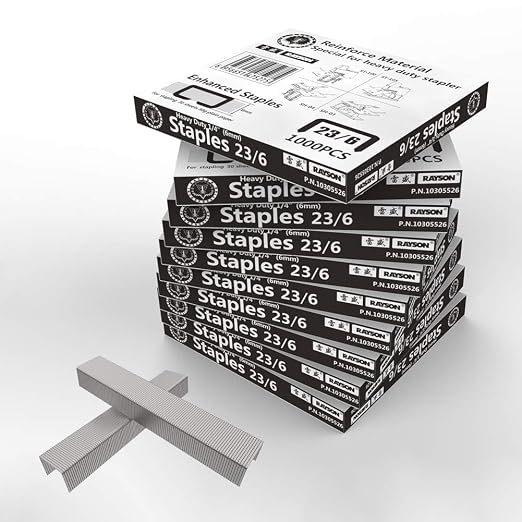 Rayson Heavy Duty Staples, Enhanced 1/4" Leg Length, 1/2" Width, 30 Sheets, 10,000 Staples (10 Boxes of 1000)
