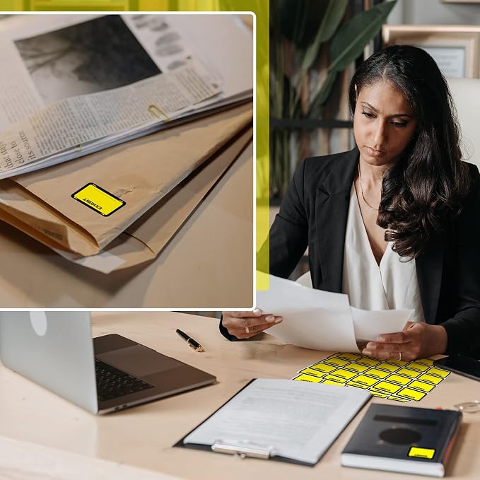 500 Pcs Exhibit Stickers Legal Exhibit Labels 1.65x1 Inches,Yellow | Self adhesive Exhibit Stickers Blank File Folder Tabs for Courts Office Legal Document Folder, Blank Writeable Report Divider