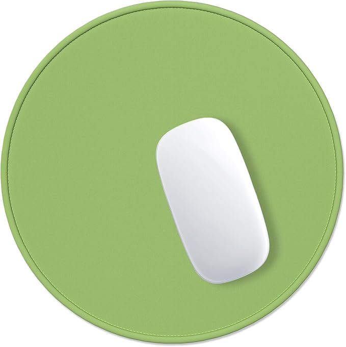Hsurbtra Mouse Pad, Premium-Textured Small Round Mousepad 8.7 x 8.7 Inch Grass Green, Stitched Edge Anti-Slip Waterproof Rubber Pretty Cute Computer Mat for Office Home Gaming Laptop Men Women Kids