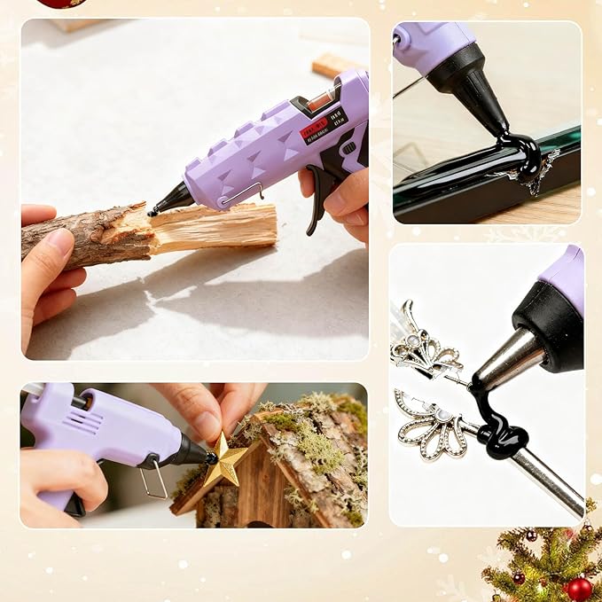 SUNFATT Black Hot Glue Sticks,(30 Pcs) 0.43" x 7.9" Full Size Glue Sticks Perfect for Hot Glue Gun,Easily Create and Bond Crafts on Wood,Plastic,Glass,Flowers,Fabrics,Foam,Jewellery.