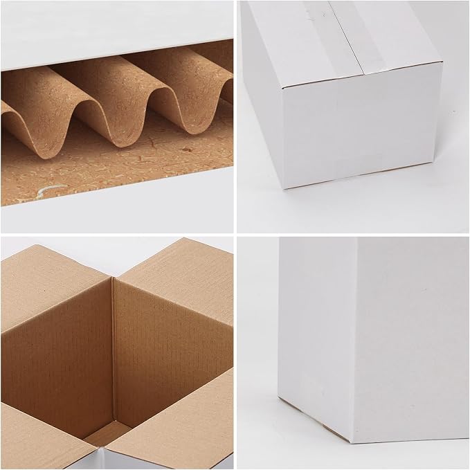 7x5x4 Shipping Boxes Set of 40, Kraft Corrugated Cardboard White Box Small Business Boxes Mailers for Packaging, Moving, Packing
