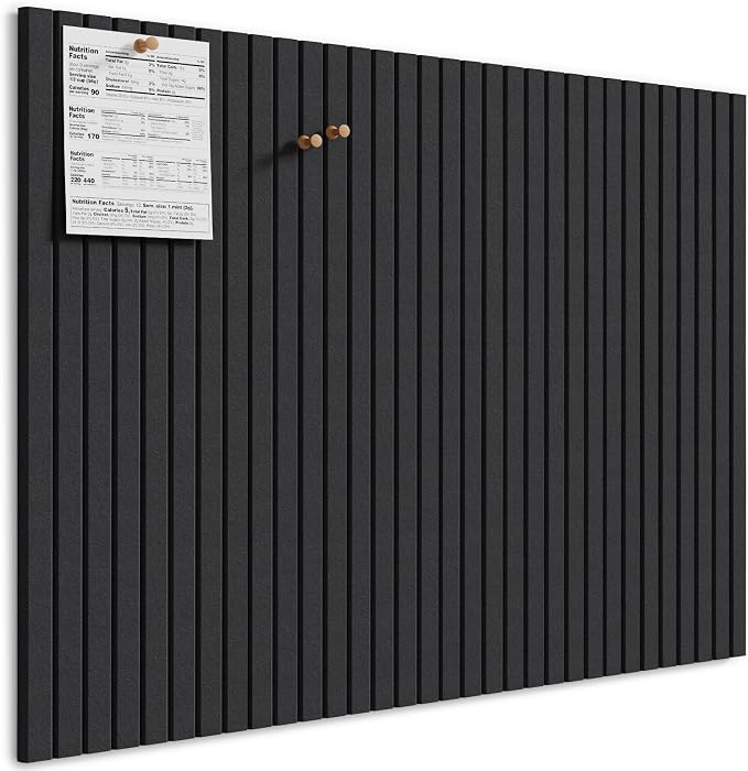 MaxGear Bulletin Board 48" x 36", Black Felt Wall Tiles Home Decor | Cork Board For Walls Alternative, 12 Pack 11.8" x 11.8" 3D Wall Panels, Poster Felt Board, Pin Board For Office, Room Decor