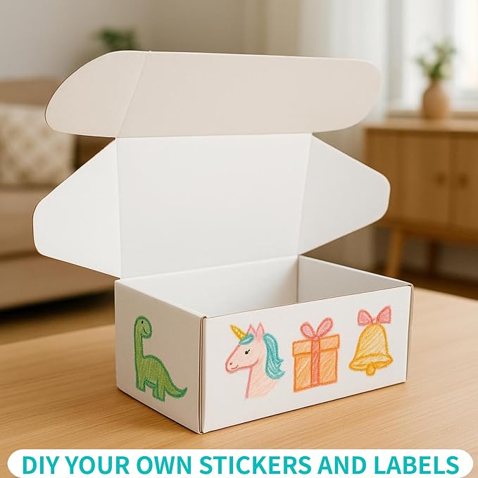6x4x3 Inches 50 Pack White Corrugated Cardboard Shipping Boxes | Small Mailer Boxes, For Business Packaging, For Mailing