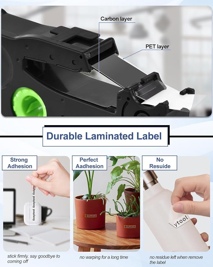 5 X Compatible with P-Touch TZe-131 AZE-131 TZ-131 Black on Clear 12mm 0.47'' Laminated Label Tape Replacement for Ptouch PT-H100 PT-D200 PT-P700 PT-1000 PT-2030 Label Maker