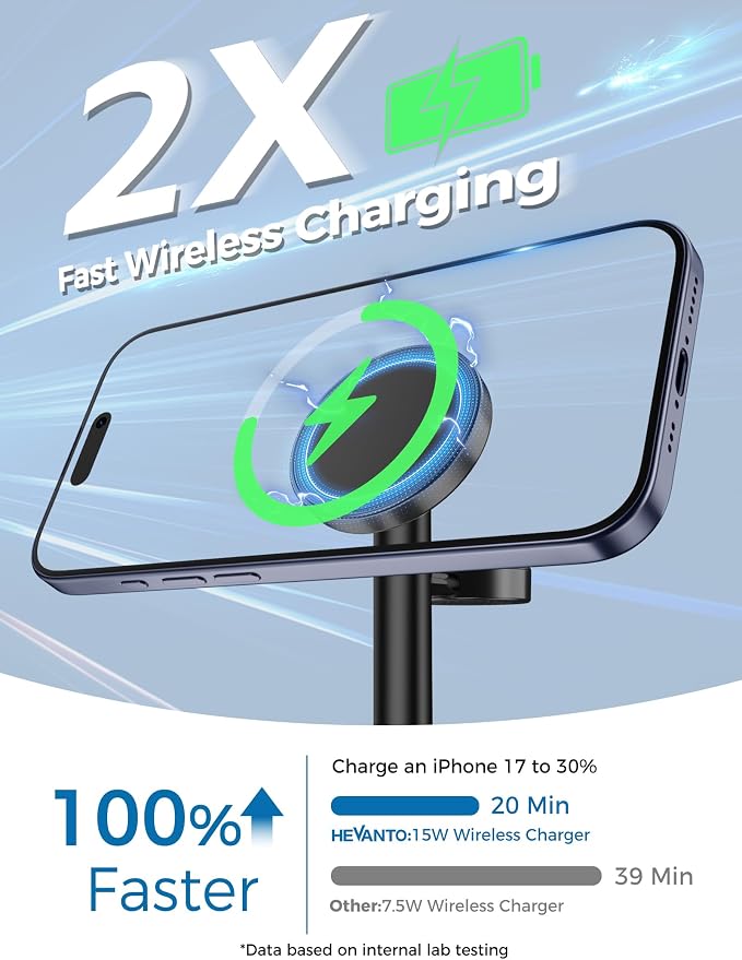 2026 3 in 1 Wireless Charging Station for Apple MagSafe Charger, 15W Fast Magnetic Mag-Safe Charger Stand for iPhone 17 16 15 14 13 12 17e Apple Watch AirPods Series, Gifts for Men