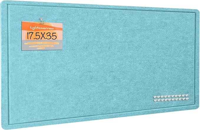Felt Bulletin Board 35x18 inches, Decorative Pin Board for Home & Office | Cork Board Alternative for Wall with Push Pins, Display Mood Board for Photos, Notes & Reminders