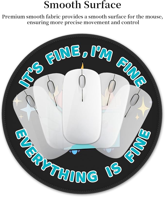 Hancynir Funny Mouse Pad, Dumpster on Fire Round Mousepad for Office Desk | Mouse Mat for Computer, Non-Slip Rubber Base, Office Desk Decor, Gifts for Work Coworker Teacher, 8.6 Inch, Stitched Edges