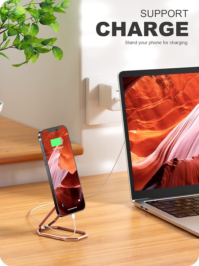 A-LuGei 𝗙𝗼𝗹𝗱𝗮𝗯𝗹𝗲 & 𝗔𝗱𝗷𝘂𝘀𝘁𝗮𝗯𝗹𝗲 Phone Kickstand Ring Holder, Magnetic Cell Phone Grips, Phone Stand for Desk, Adhesive Phone Holder for Hand, 360° Rotation Ring for Back of iPhone Case