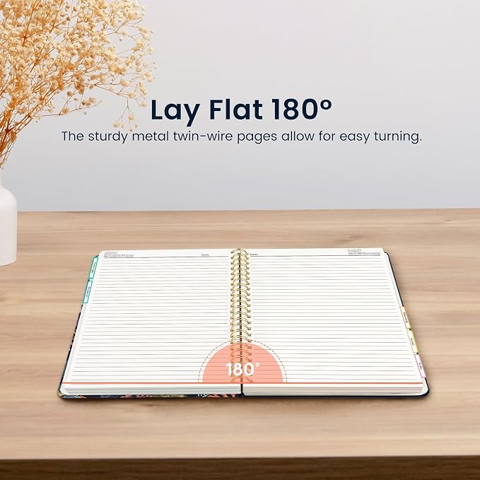 Large Spiral Notebook for Work, 8.5" x 11" Journal for Women, Cute 5 Subject Notebook with Removable Dividers & Tabs, College Ruled Lined Journal for Office and School, 280 Pages, Turtle Meeting