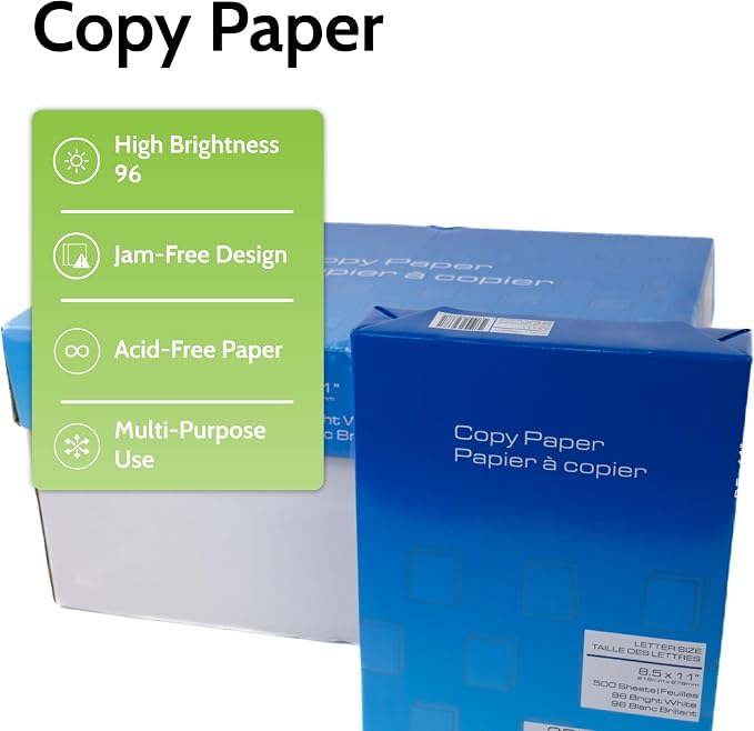 PSBM Multipurpose Copy Printer Paper, 8.5 x 11 Inch 200 Reams 100000 Sheets | 96 Brightness White US Letter Size for Office, School & Home Use